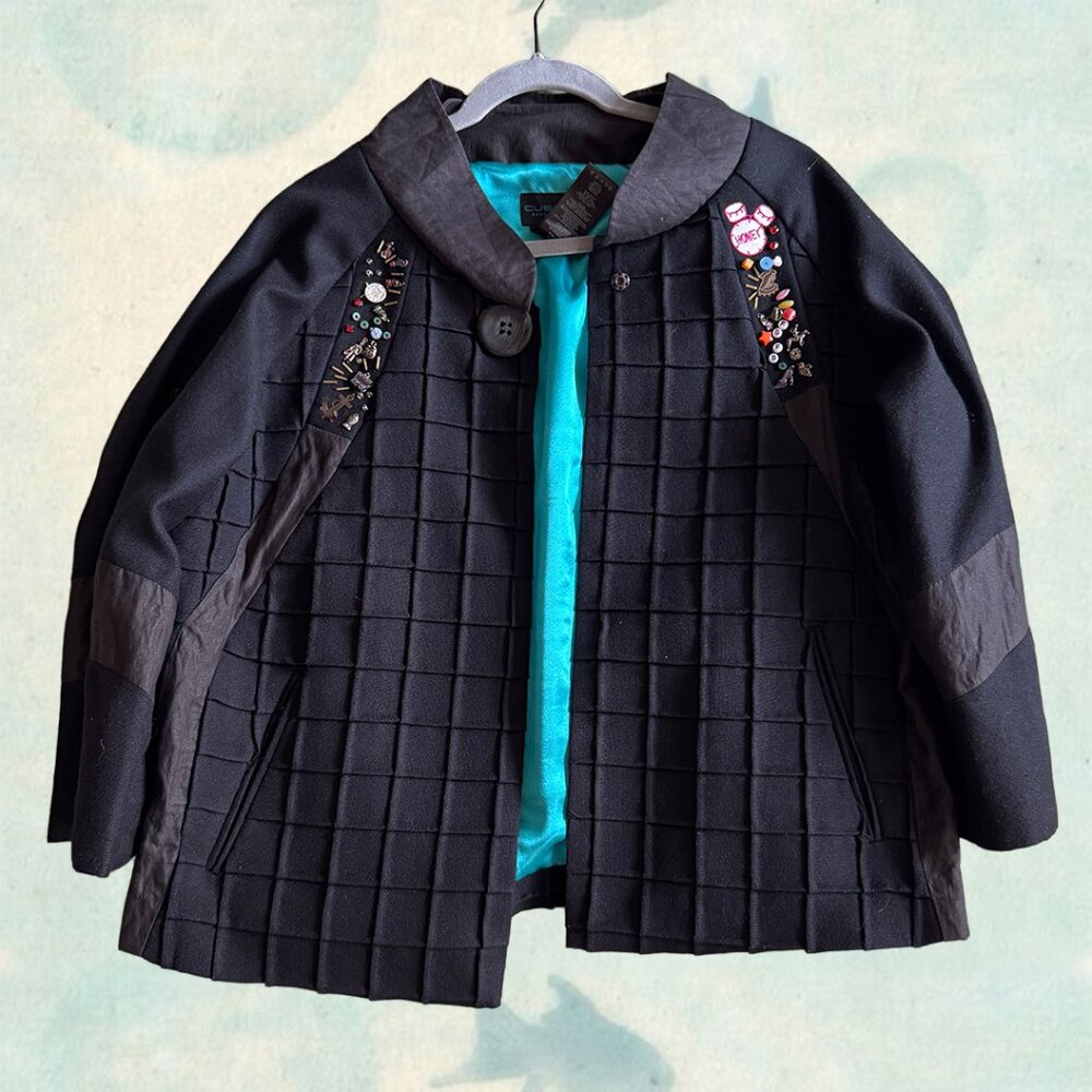 Custo Barcelona Designer Embellished Black Jacket (38 / S-M)